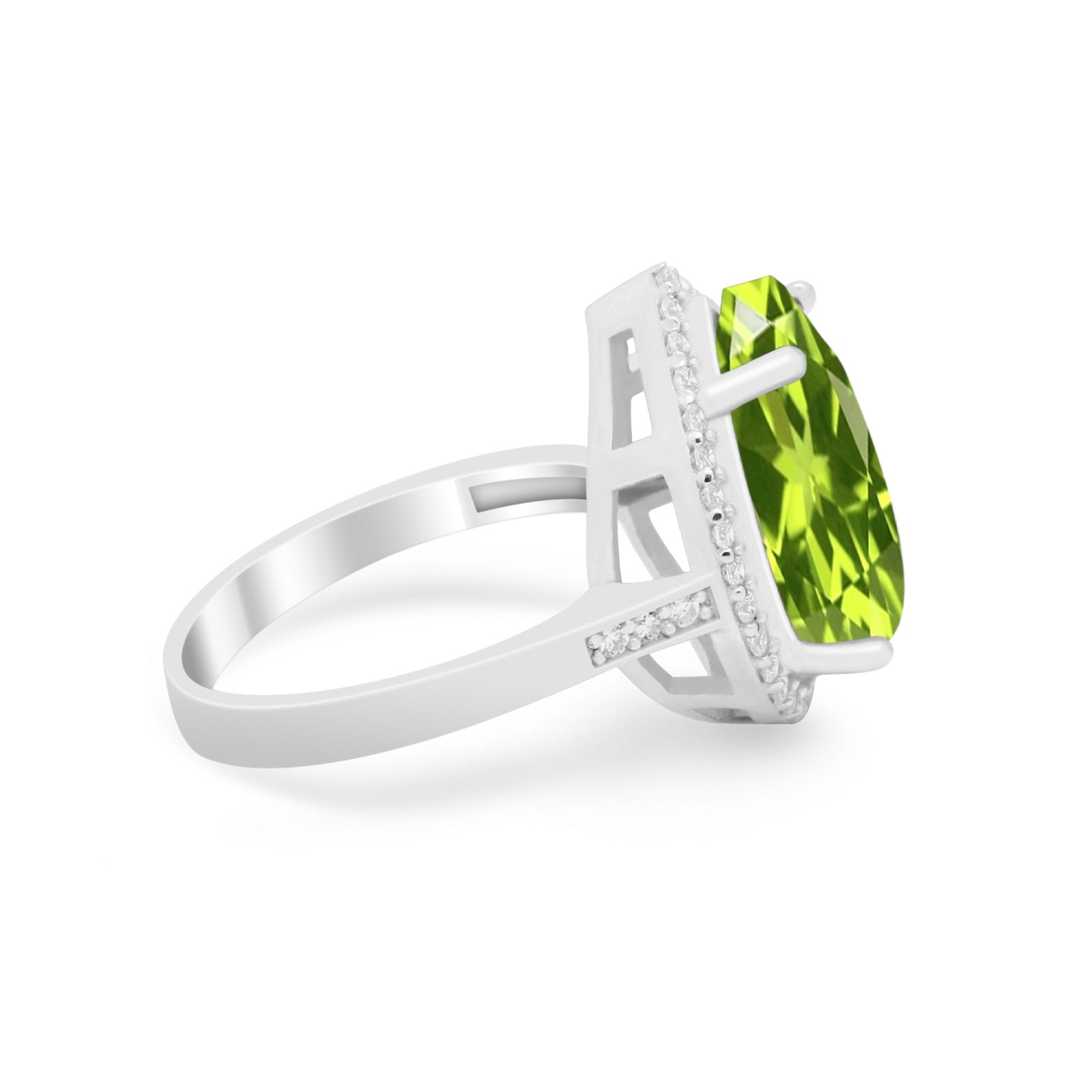 Teardrop Cocktail Engagement Ring Pear Simulated Cubic Zirconia 925 Sterling Silver