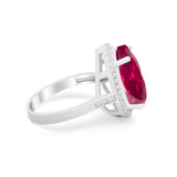 Teardrop Cocktail Engagement Ring Pear Simulated Cubic Zirconia 925 Sterling Silver