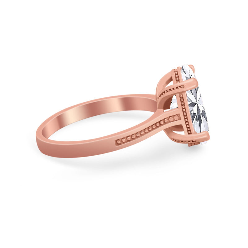 Solitaire Oval Wedding Engagement Ring 925 Sterling Silver