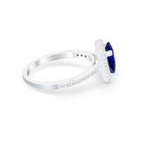 Halo Princess Cut Wedding Ring Simulated Cubic Zirconia 925 Sterling Silver