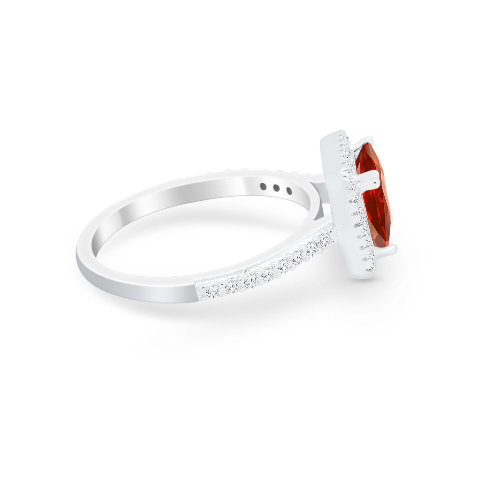 Halo Princess Cut Wedding Ring Simulated Cubic Zirconia 925 Sterling Silver
