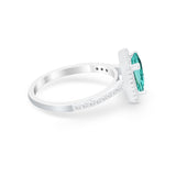 Halo Princess Cut Wedding Ring Simulated Cubic Zirconia 925 Sterling Silver