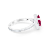 Halo Princess Cut Wedding Ring Simulated Cubic Zirconia 925 Sterling Silver
