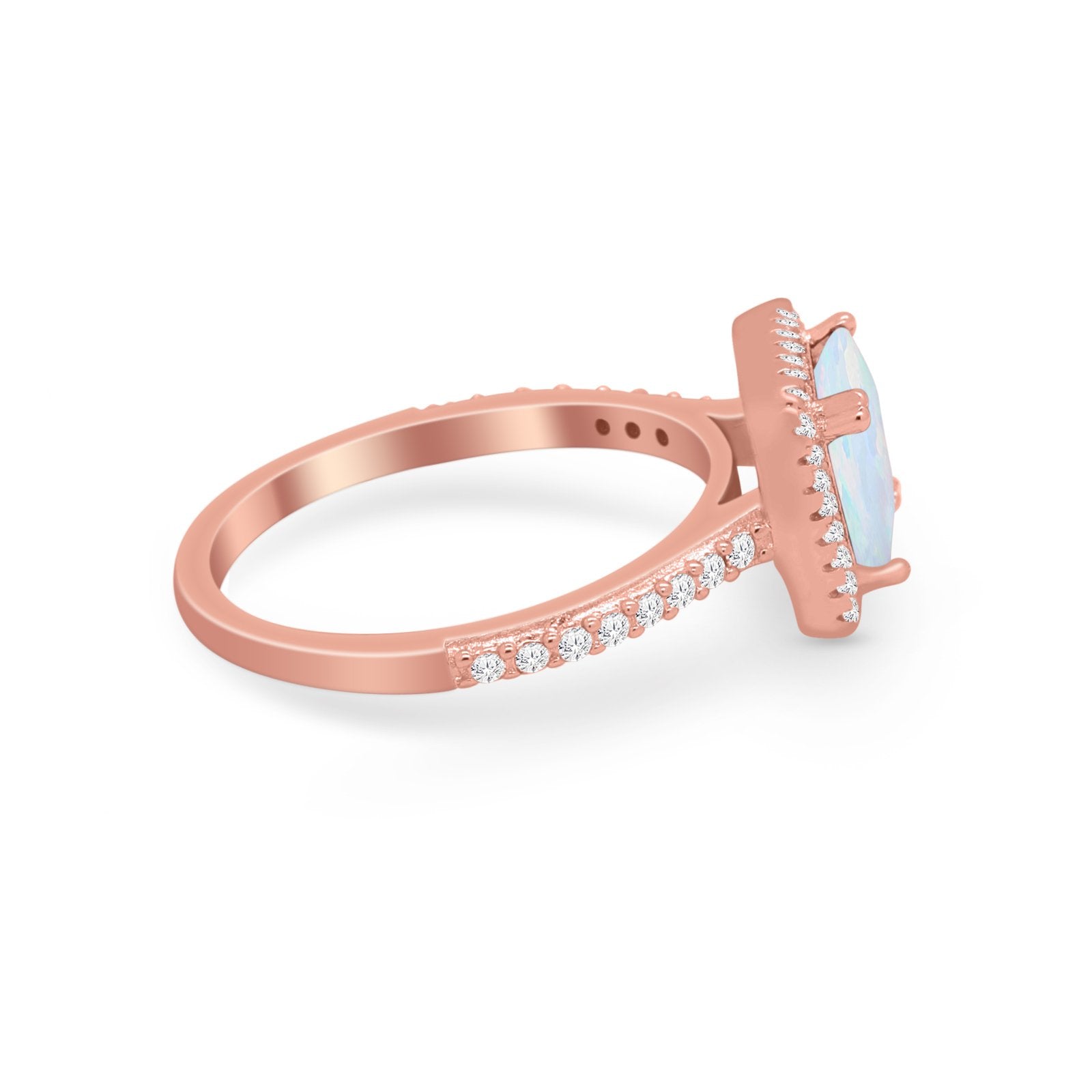 Halo Princess Cut Wedding Ring Simulated Cubic Zirconia 925 Sterling Silver