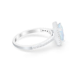 Halo Princess Cut Wedding Ring Simulated Cubic Zirconia 925 Sterling Silver