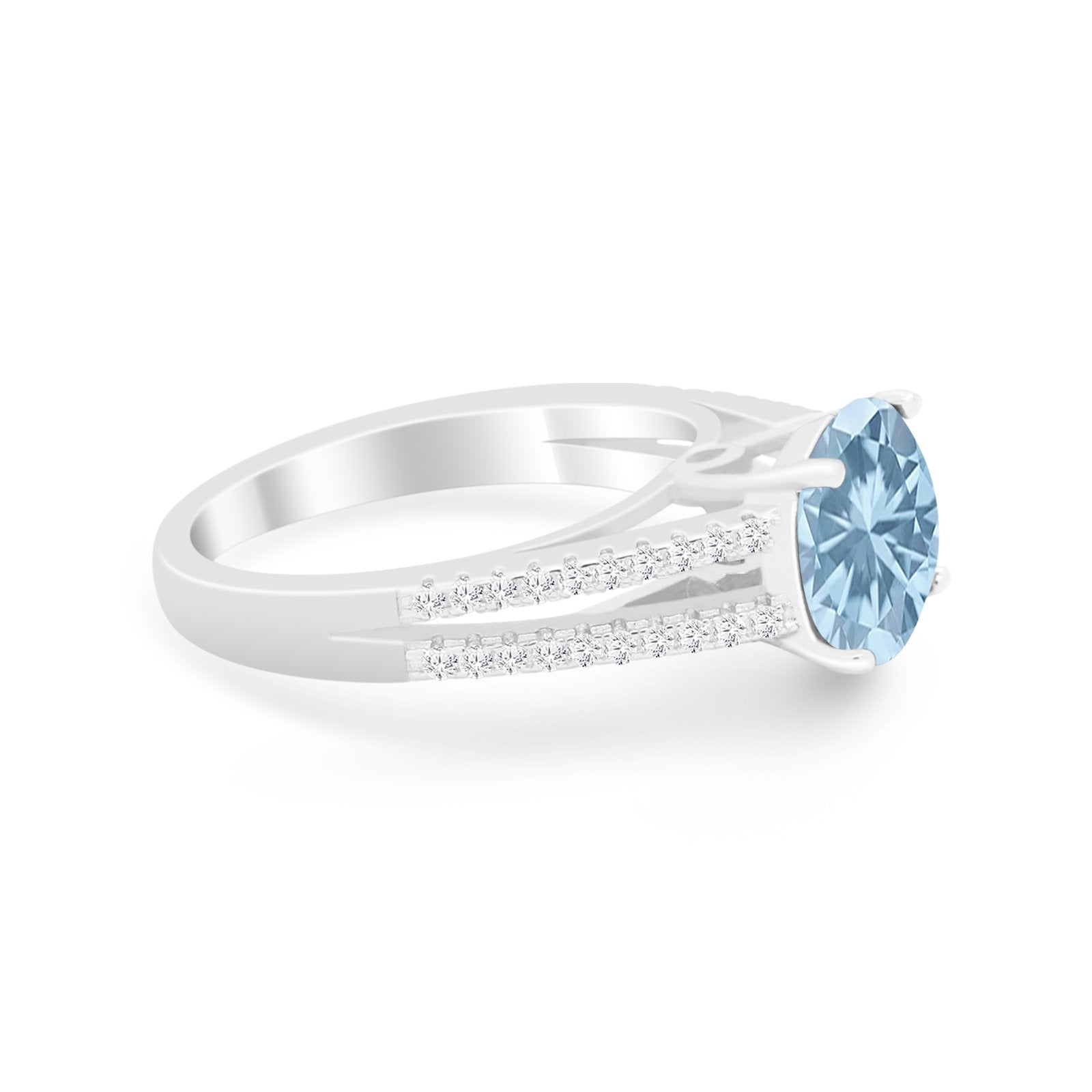 Vintage Style Round Simulated Cubic Zirconia Engagement Ring 925 Sterling Silver