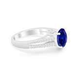 Vintage Style Round Simulated Cubic Zirconia Engagement Ring 925 Sterling Silver