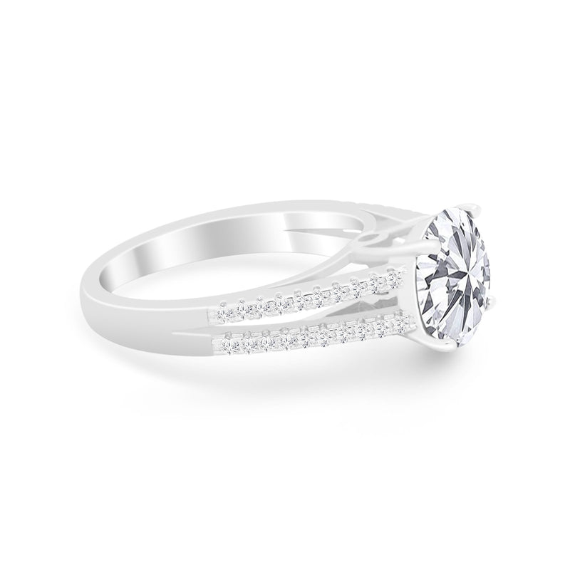 Vintage Style Round Simulated Cubic Zirconia Engagement Ring 925 Sterling Silver