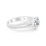Vintage Style Round Simulated Cubic Zirconia Engagement Ring 925 Sterling Silver