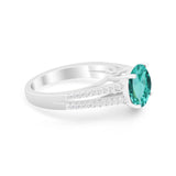 Vintage Style Round Simulated Cubic Zirconia Engagement Ring 925 Sterling Silver