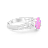 Vintage Style Round Simulated Cubic Zirconia Engagement Ring 925 Sterling Silver