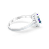 Solitaire Wedding Ring Pear Simulated Cubic Zirconia 925 Sterling Silver