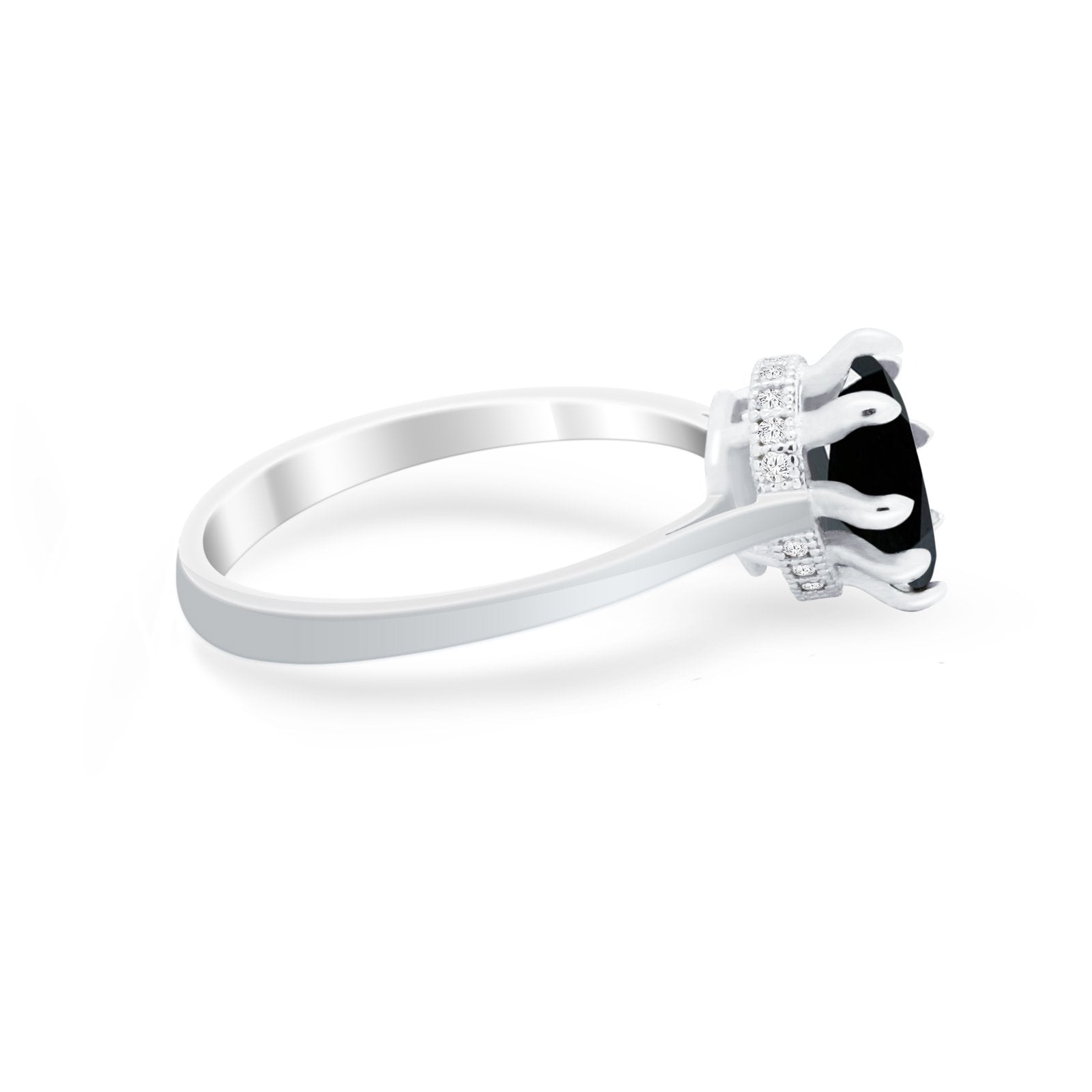 Teardrop Pear Wedding Ring Simulated Cubic Zirconia 925 Sterling Silver