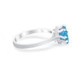 Teardrop Pear Wedding Ring Simulated Cubic Zirconia 925 Sterling Silver