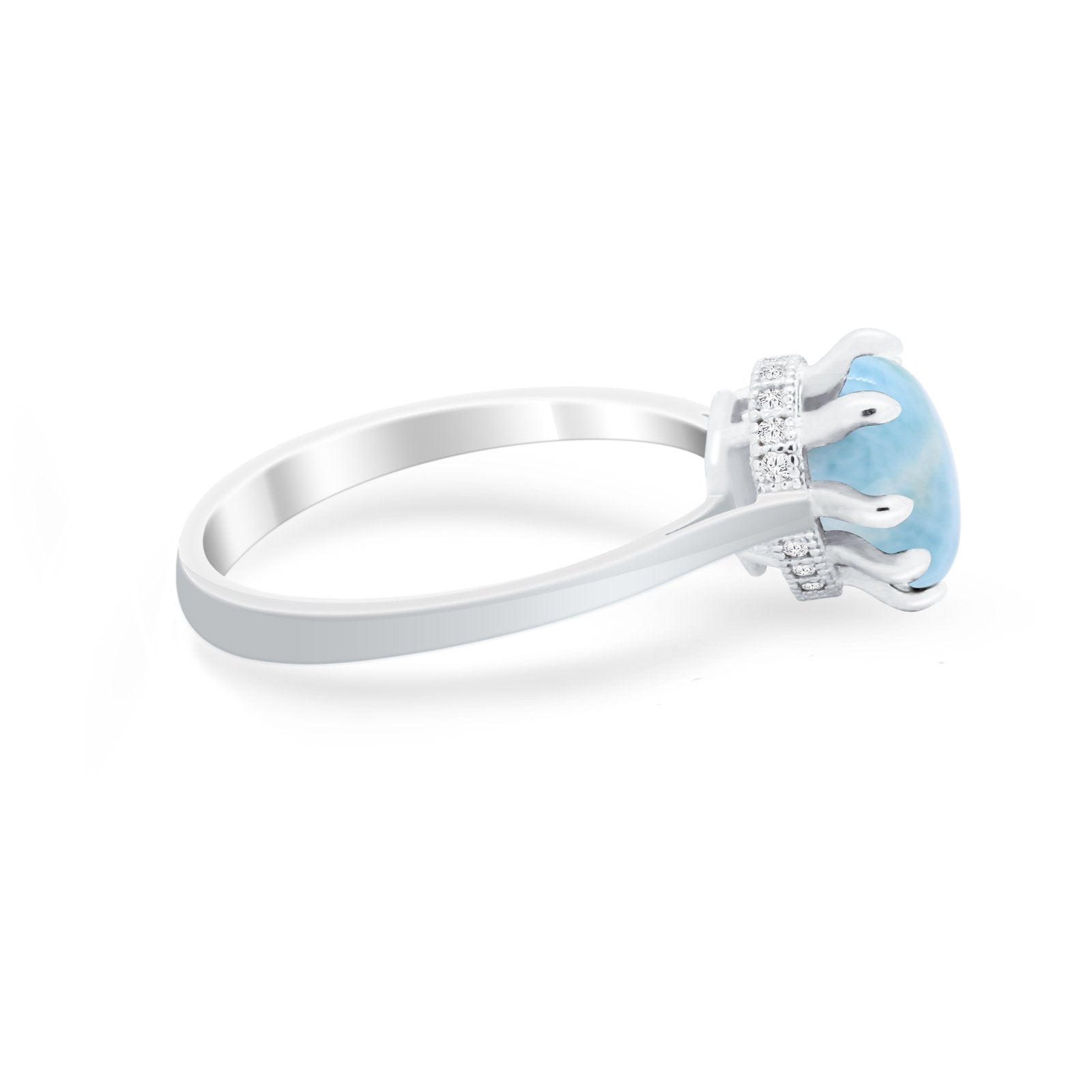 Teardrop Pear Wedding Ring Simulated Cubic Zirconia 925 Sterling Silver