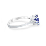 Teardrop Pear Wedding Ring Simulated Cubic Zirconia 925 Sterling Silver