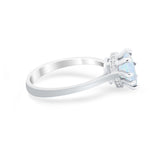 Teardrop Pear Wedding Ring Simulated Cubic Zirconia 925 Sterling Silver