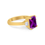 Three Stone Wedding Ring Heart Simulated Cubic Zirconia 925 Sterling Silver BA1058
