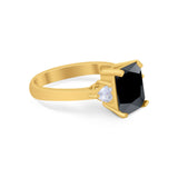 Three Stone Wedding Ring Heart Simulated Cubic Zirconia 925 Sterling Silver BA1058