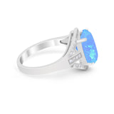Art Deco Engagement Bridal Ring Simulated Cubic Zirconia 925 Sterling Silver BA1059