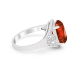 Art Deco Engagement Bridal Ring Simulated Cubic Zirconia 925 Sterling Silver BA1059