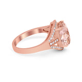 Art Deco Engagement Bridal Ring Simulated Cubic Zirconia 925 Sterling Silver BA1059