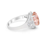 Art Deco Engagement Bridal Ring Simulated Cubic Zirconia 925 Sterling Silver BA1059
