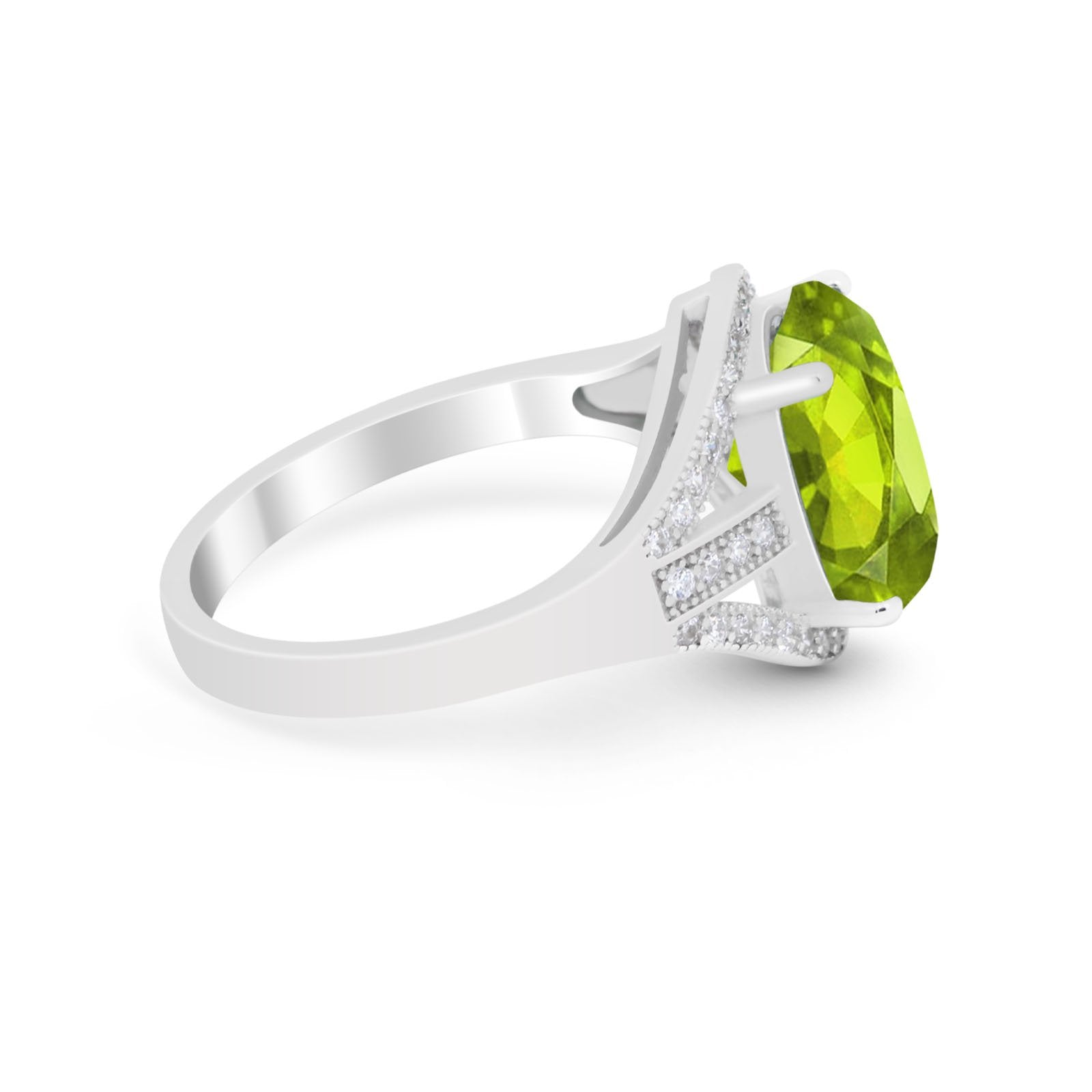 Art Deco Engagement Bridal Ring Simulated Cubic Zirconia 925 Sterling Silver BA1059