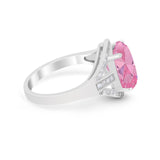 Art Deco Engagement Bridal Ring Simulated Cubic Zirconia 925 Sterling Silver BA1059