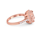 Halo Cushion Cut Engagement Ring Round Simulated Cubic Zirconia 925 Sterling Silver BA1066