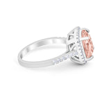 Halo Cushion Cut Engagement Ring Round Simulated Cubic Zirconia 925 Sterling Silver BA1066