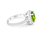 Halo Cushion Cut Engagement Ring Round Simulated Cubic Zirconia 925 Sterling Silver BA1066