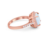 Halo Cushion Cut Engagement Ring Round Simulated Cubic Zirconia 925 Sterling Silver BA1066