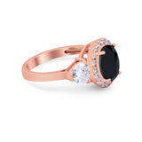 Three Stone Engagement Ring Simulated Cubic Zirconia 925 Sterling Silver BA1067