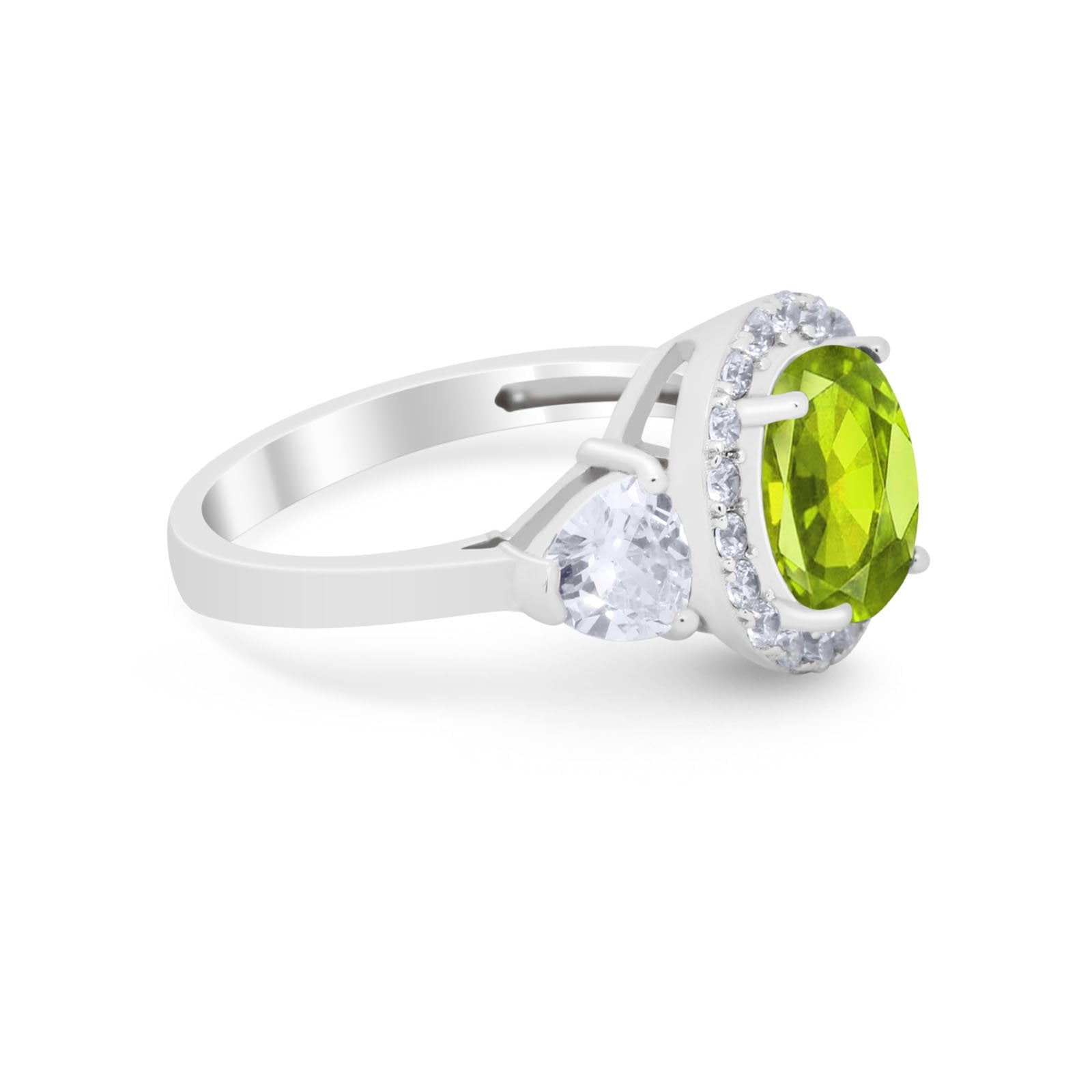 Three Stone Engagement Ring Simulated Cubic Zirconia 925 Sterling Silver BA1067