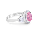 Three Stone Engagement Ring Simulated Cubic Zirconia 925 Sterling Silver BA1067