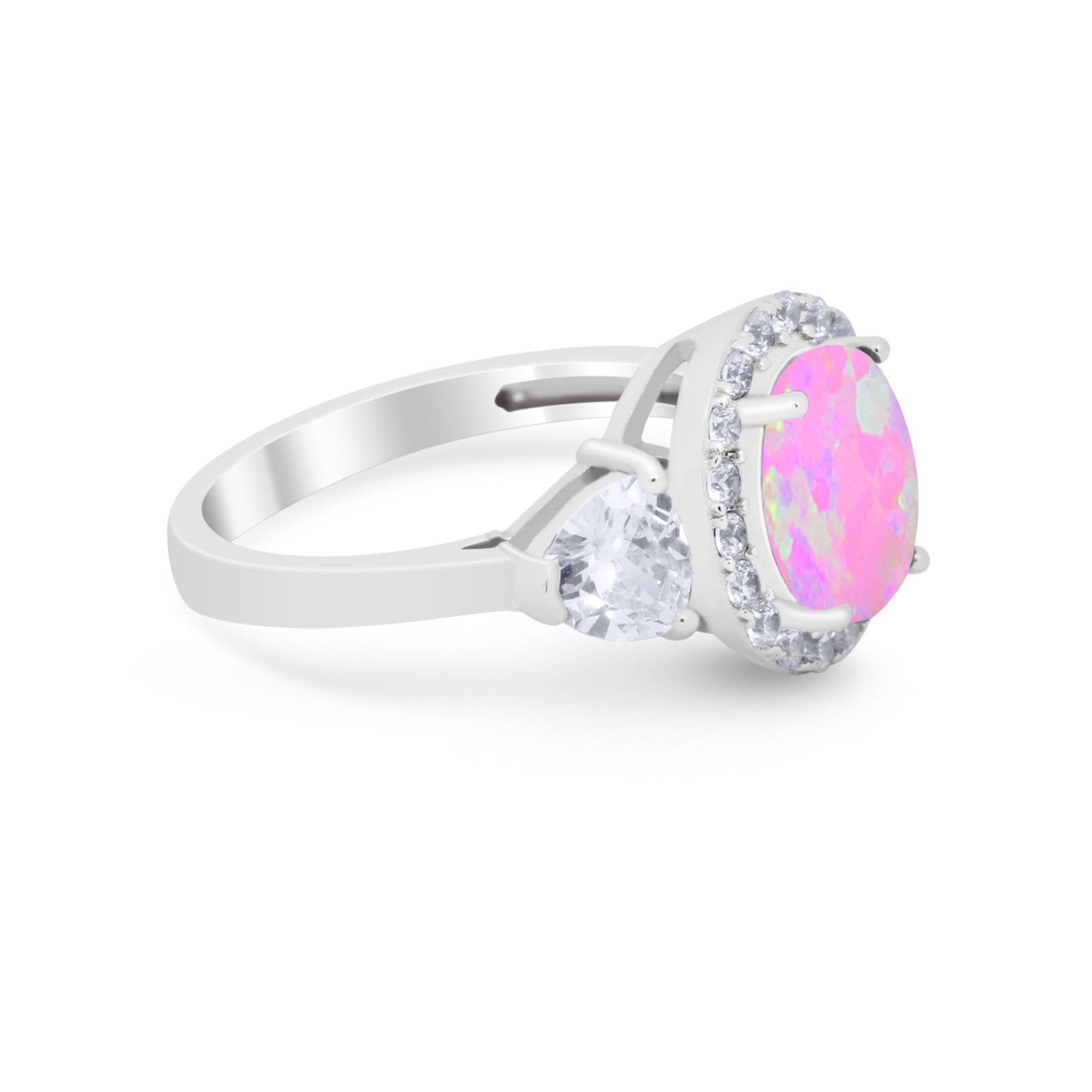 Three Stone Engagement Ring Simulated Cubic Zirconia 925 Sterling Silver BA1067