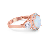 Three Stone Engagement Ring Simulated Cubic Zirconia 925 Sterling Silver BA1067