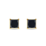 Solitaire Princess Cut Stud Earrings 925 Sterling Silver 3mm-9mm