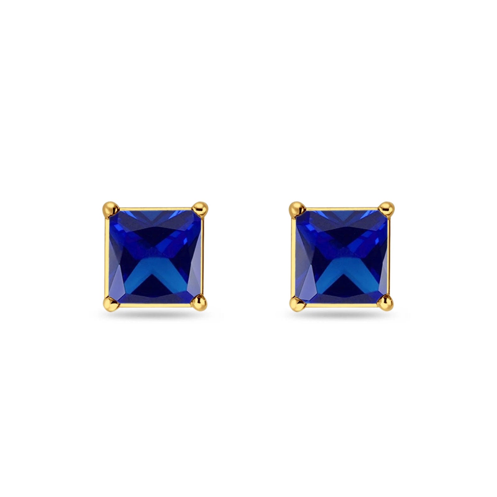 Solitaire Princess Cut Stud Earrings 925 Sterling Silver 3mm-9mm