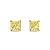 Solitaire Princess Cut Stud Earrings 925 Sterling Silver Size 3mm-9mm