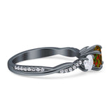 Infinity Round Three Stone Ring Cubic Zirconia 925 Sterling Silver