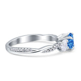 Infinity Round Three Stone Ring Cubic Zirconia 925 Sterling Silver