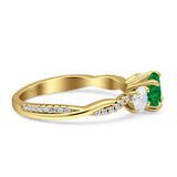 Infinity Round Three Stone Ring Cubic Zirconia 925 Sterling Silver