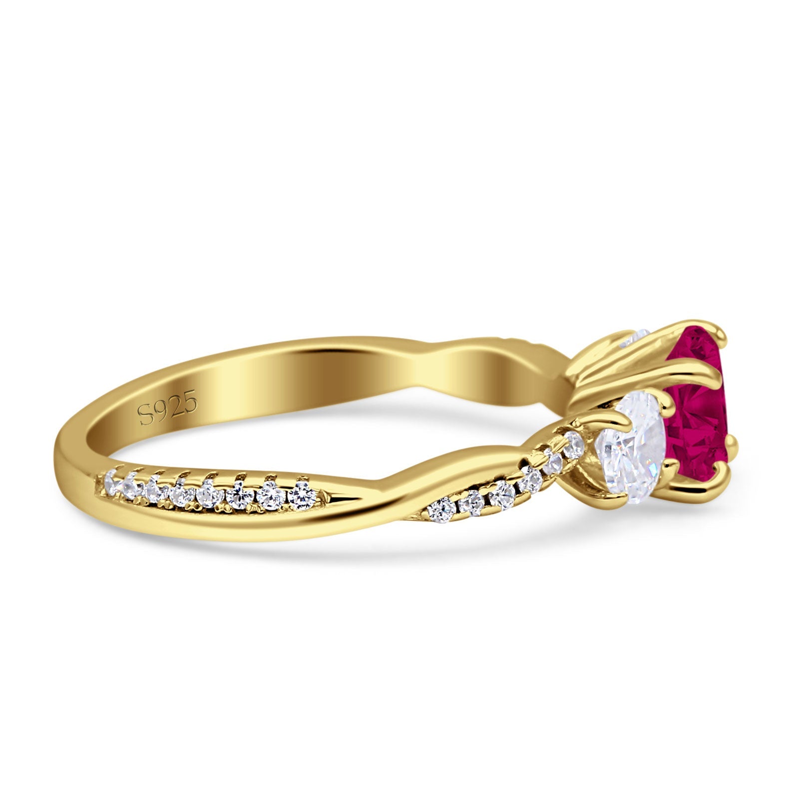 Infinity Round Three Stone Ring Cubic Zirconia 925 Sterling Silver