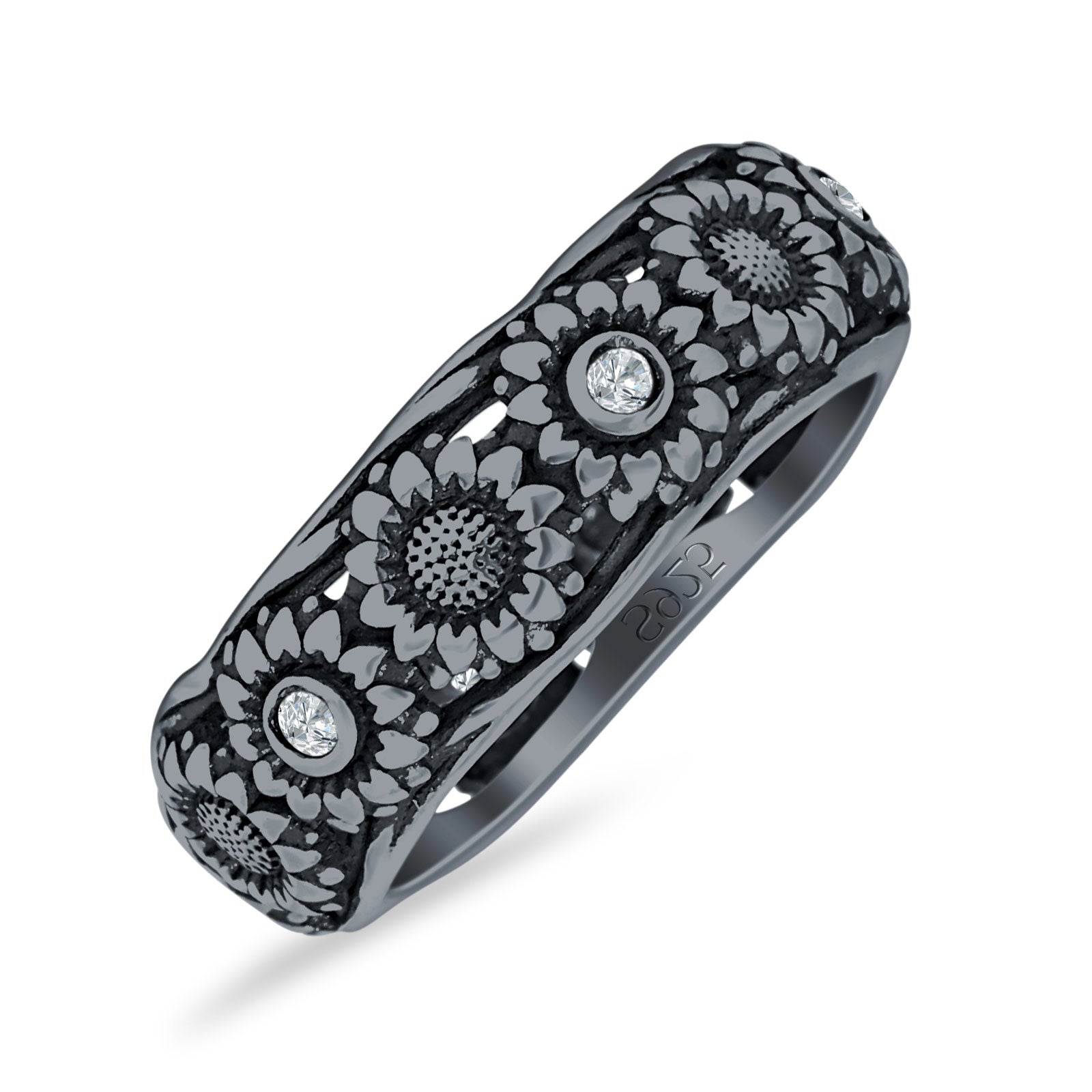 Sterling Silver Sunflower Ring