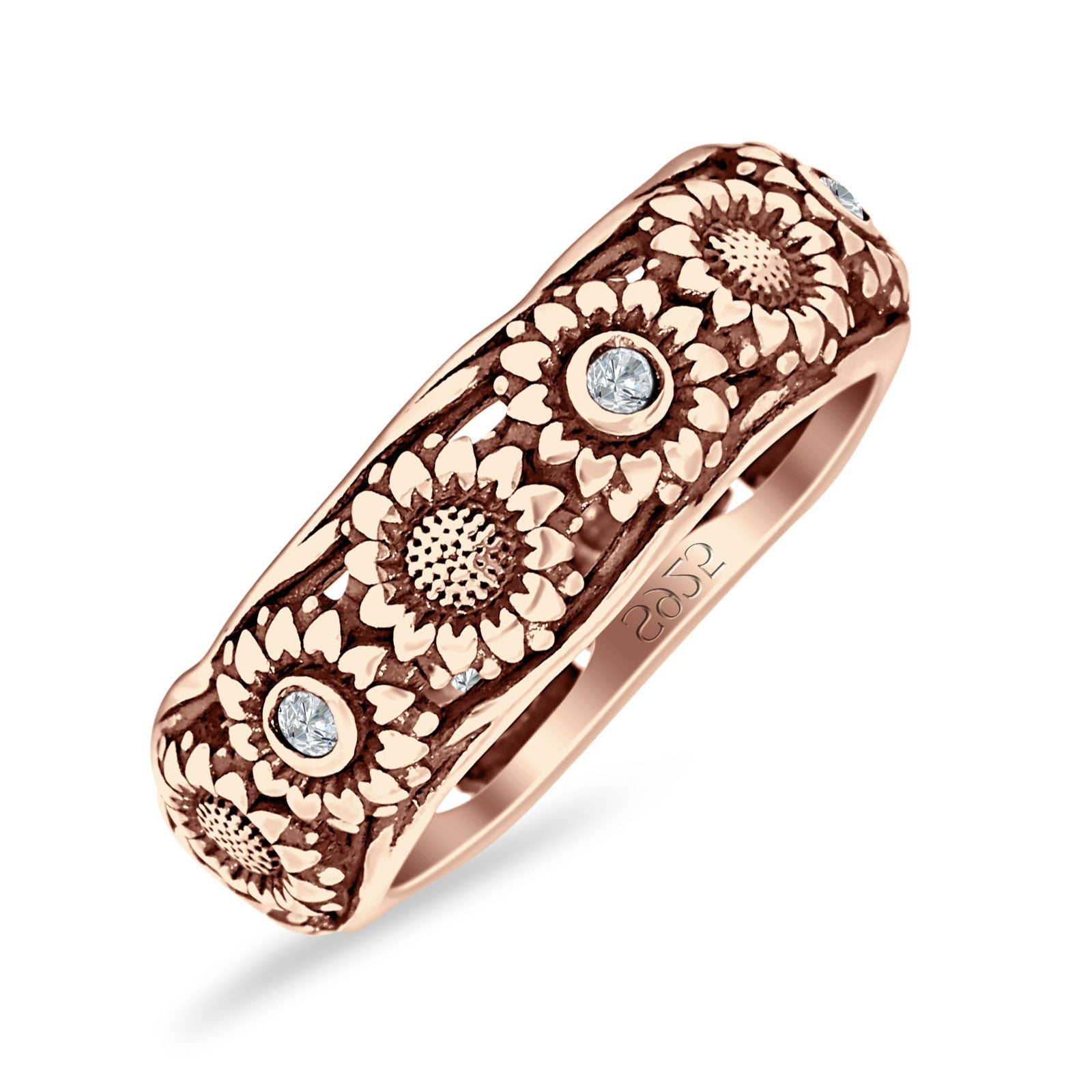 Sterling Silver Sunflower Ring