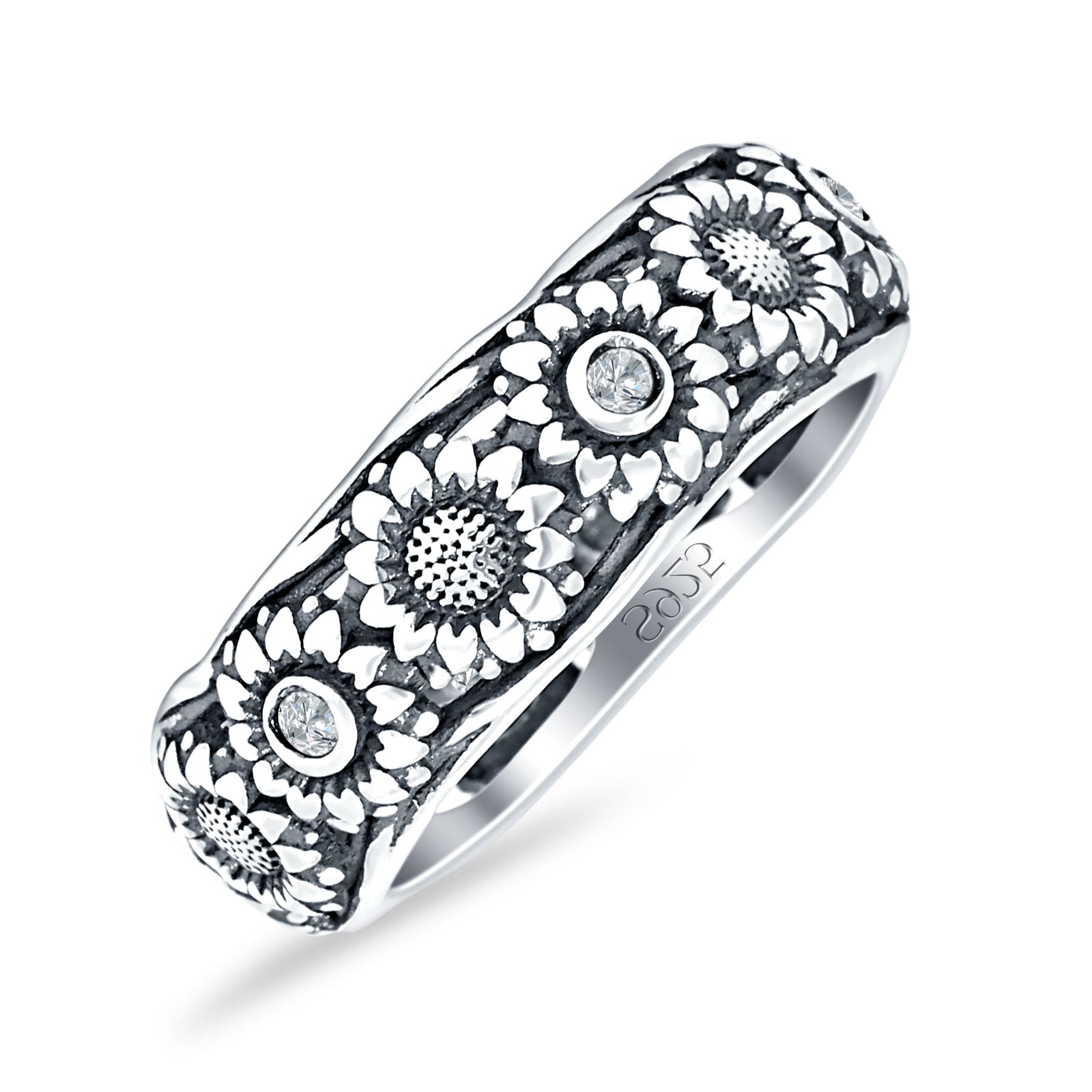 Sterling Silver Sunflower Ring