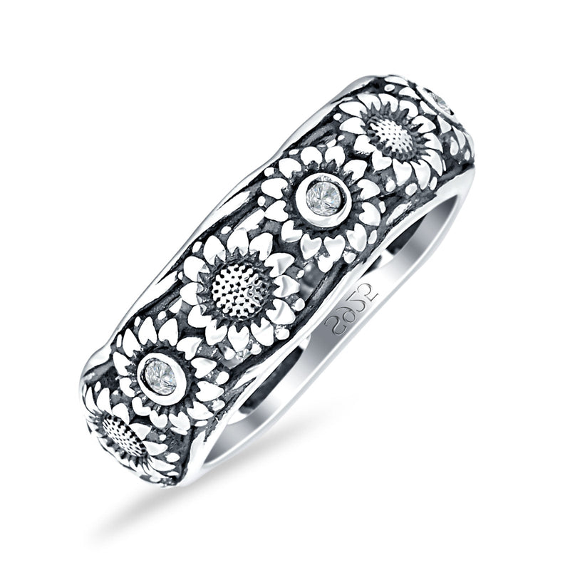 Sterling Silver Sunflower Ring