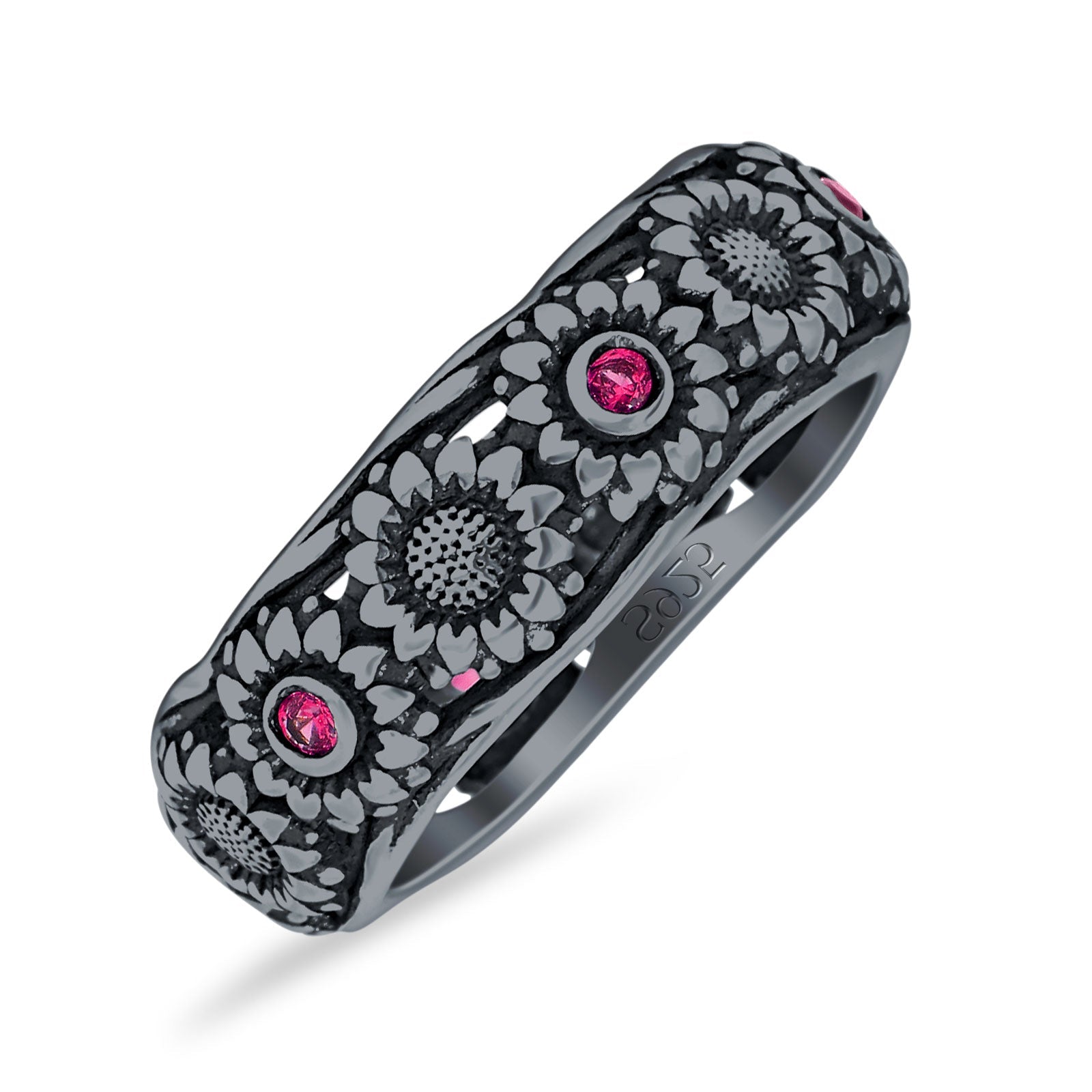 Sterling Silver Sunflower Ring